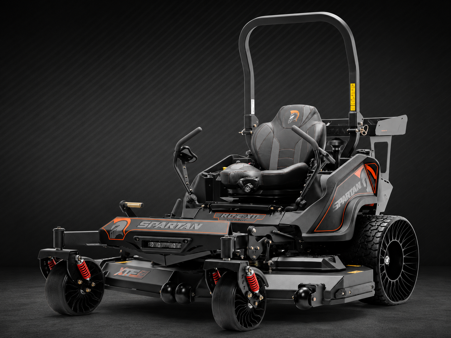 Spartan KGZ-XD zero-turn mower with coil-over suspension and airless tires
